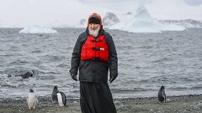 Rusijos stačiatikių patriarchas Kirilas pirmasis iš šventikų apsilankė Antarktidoje