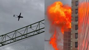 Pamatykite, kaip dronai atakavo naftos perdirbimo gamyklą ir kitus objektus Maskvoje