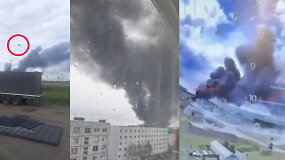 Ukrainiečių dronų smūgis Rusijai