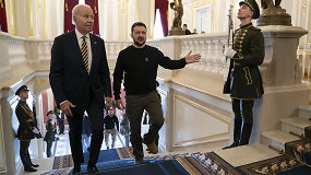 JAV prezidentas Joe Bidenas atvyko į Kyjivą