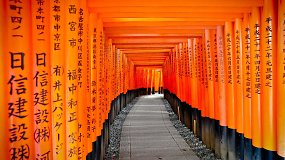 Pasivaikščiojimas po Kiote esančią šintoizmo šventyklą Fushimi Inari