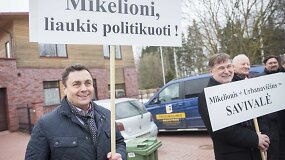 &bdquo;Tvarkos ir teisingumo&ldquo; partijos nariai piketavo prie prokuroro I.Mikelionio namų