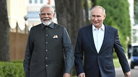 Indijos premjeras N.Modi lankėsi Rusijoje, vizitą pasmerkė V.Zelenskis