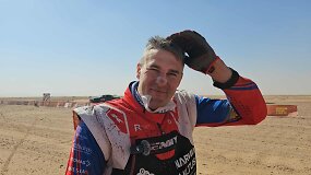 Nerimantas Jucius po greičio ruožo su prakirstu smakru ir kiauru kuro baku