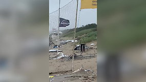 Nufilmavo vėjo šėlsmą pajūryje: štai kas liko iš paplūdimio