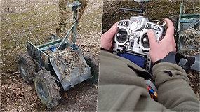 Išskirtiniai 15min vaizdai iš Rytų Ukrainos: kaip ukrainiečių robotas renka sprogmenis