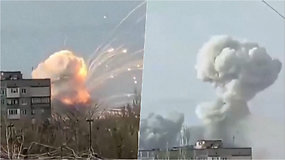 Vaizdai iš Ukrainos – kariniame aviacijos aerodrome nugriaudėjo didžiulis sprogimas