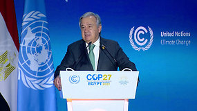 „Bendradarbiauk arba žūk“: klimato kaitos konferencijoje pasisakė Jungtinių Tautų vadovas
