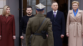 Pirmą kartą nuo karo Ukrainoje pradžios V.Zelenskis lankosi Lenkijoje