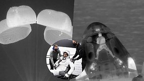 Pamatykite 4 astronautų grįžimo į Žemę operaciją: parašiutais leidosi Atlanto vandenyne
