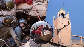 Po 6,9 balo stiprumo žemės drebėjimo Maroke aukų skaičius išaugo virš 800