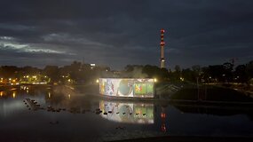 Jūros &scaron;ventės fejerverkų ir &scaron;viesų &scaron;ou Jono kalnelyje