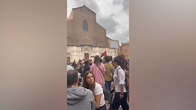 Tūkstančiai Italijos Bolonijos mieste i&scaron;ėjo į gatves: protestuoja dėl Palestinos