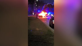 Atvira liepsna Vilniuje degė automobilis