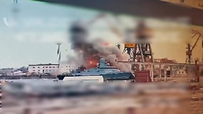 Ukrainiečių raketos pataikymas į Rusijos karo laivą „Askold“