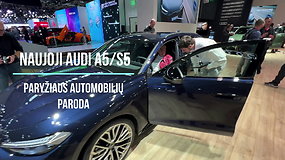 „Audi“ stendas Paryžiaus automobilių parodoje