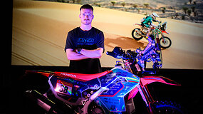 Dovydas Karka pristatė savo Dakaro komandą ir motociklą