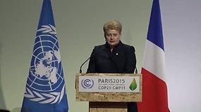 Dalia Grybauskaitė sakė kalbą Klimato kaitos konferencijoje Paryžiuje