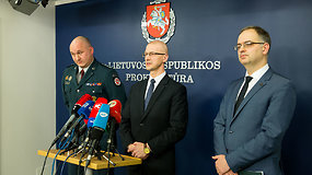 Spaudos konferencija apie sulaikytus asmenis, rinkusius informaciją Rusijos žvalgybai