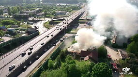 Gaisras Vandentiekio gatvėje &ndash; i&scaron; pauk&scaron;čio skrydžio