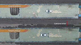 Stabdymo eksperimentas slidžiame kelyje: žieminės prie&scaron; vasarines padangas