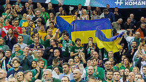 Ukrainos vėliavų jūra „Žalgirio“ arenoje