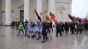 Vilniuje žygiavo tautininkai, skanduodami rasistinius šūkius