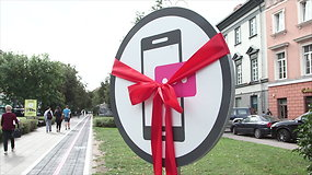 Pirmoji tokia Lietuvoje: Vokiečių gatvėje atidarytas takas išmaniesiems telefonams
