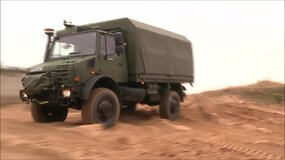 Pasivažinėjimas su Lietuvos kariuomenės naujais &bdquo;Unimog 5000&ldquo; sunkvežimiais