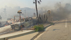 Kalifornijoje didžiulio gaisro liepsnos pasiekė ir prabangų Los Andželo vilų rajoną