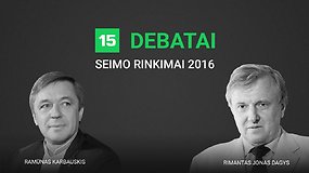 15min debatai: Ramūnas Karbauskis prieš Rimantą Dagį