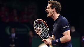 Įspūdingas Andy Murray ta&scaron;kas ir laimėtas antras setas