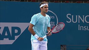 Rogeris Federeris surengė pirmą treniruotę Brisbene