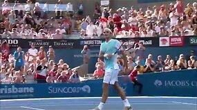 Rogerio Federerio ir Dominico Thiemo pusfinalio apžvalga Brisbene