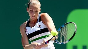 Karolina Pli&scaron;kovą pasiekė revan&scaron;ą ir pateko į Majamio pusfinalį