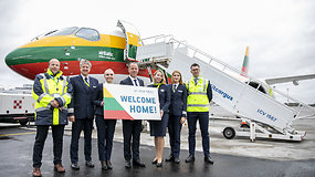 „Kylam“: Vilniaus vardu pavadintas lėktuvas pirmą kartą nusileido Vilniuje