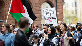 Eurovizijos širdyje – propalestinietiškas mitingas: Malmėje protestuojama dėl Izraelio dalyvavimo konkurse