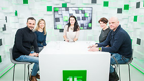 15min studijoje – aktoriai L.Kalpokaitė, G.Jaraminaitė, J.Gaižauskas ir E.Kvoščiauskas