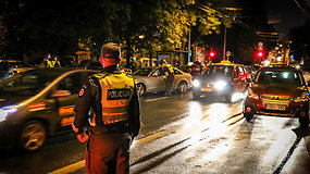 Naktį Vilniuje vyko vairuotojų blaivumo patikrinimas