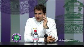 Rogerio Federerio spaudos konferencija Vimbldone