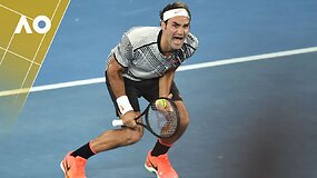 Rogerio Federerio reakcija po pergalingo ta&scaron;ko Melburne