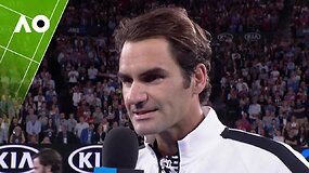 Rogerio Federerio interviu po pergalės prie&scaron; Mischą Zverevą