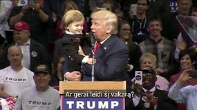 Beviltiška D.Trumpo reklama: ant scenos pasikvietė vaiką