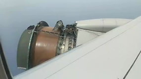 Baisiausias gyvenime skrydis: nuplyšus variklio dangčiui keleiviai išgyveno tikrą košmarą