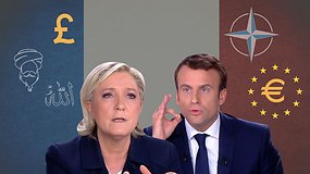 M.Le Pen ir E.Macronas: esminiai skirtumai