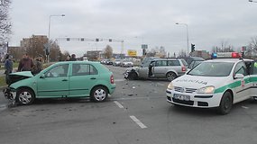 Škoda ir Volkswagen avarija Panevėžyje