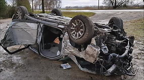 Joniškio rajone girtas „Audi“ vairuotojas išguldė medžius