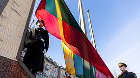 Trijų Baltijos valstybių vėliavų pakėlimo ceremonija Nepriklausomybės aikštėje