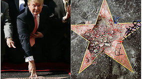 Holivudo šlovės alėjoje vandalas suniokojo D.Trumpo žvaigždę