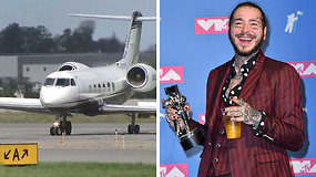 Sprogo dvi reperį Post Malone skraidinusio lėktuvo padangos – leidosi avariniu būdu